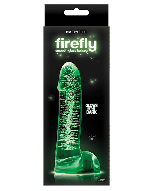 Firefly Glass Smooth Ballsey 4" dildo - Clear