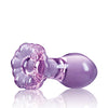 Crystal Flower Butt Plug - Purple