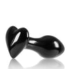 Crystal Heart Butt Plug - Black