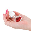 Crystal Desires Glass Heart Gem Butt Plug Small - Red