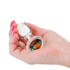Crystal Desires Glass Round Gem Butt Plug Small - Rainbow