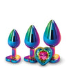 Rear Assets Rainbow Heart Gem Anal Trainer Kit - Multi Color