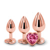 Rear Assets Pink Heart Gem Anal Trainer Kit - Rose Gold