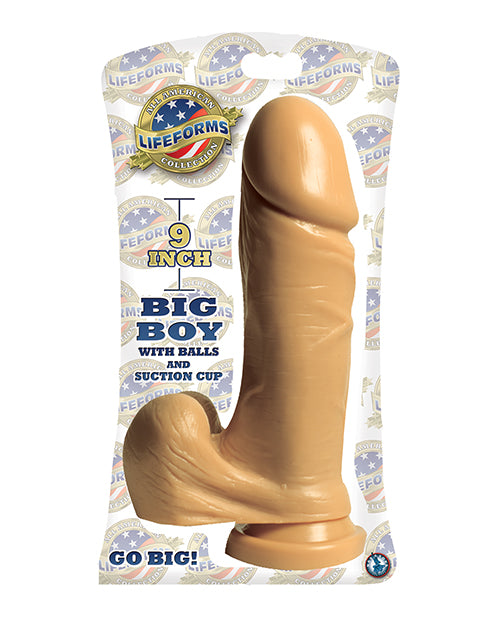 Lifeforms Big Boy 9" Dong w/Balls & Suction Cup - Flesh