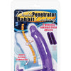 Double Penetrator Rabbit Cockring - Purple