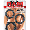 Ram Beaded Cockrings - Black Pack of 3