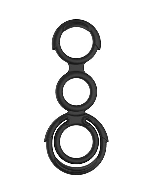 My Cock Ring Quattro Cock & Scrotum Rings - Black
