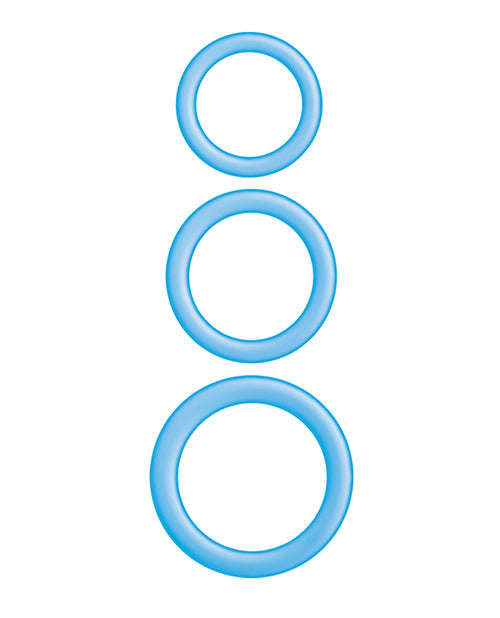 Enhancer Silicone Cockrings - Glow in the Dark Blue