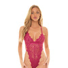 Skylar Soft Cup Eyelash Lace Teddy Festival Fuchsia L/XL