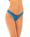 Crotchless Thong w/Pearls Mykonos Blue OS