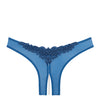 Crotchless Thong w/Pearls Mykonos Blue 1X/2X