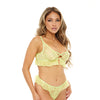 Noell Underwire Lace & Ruffle Bra w/G-String Daiquiri Green S/M