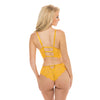 Felice Eyelash Botanical Lace Longline Underwire Bra & Panty Gold Fusion SM