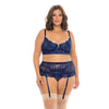 Adrienne Underwire Bra, High Waist Garterbelt & G-String Estate Blue 2X