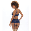Adrienne Underwire Bra, High Waist Garterbelt & G-String Estate Blue LG
