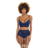 Adrienne Underwire Bra, High Waist Garterbelt & G-String Estate Blue XL