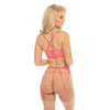 Aura Scallop Lace Longline Bra, Garterbelt & Panty Georgia Peach S/M