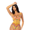Elisabeth Unlined Underwire Embroidered Teddy - Yellow XL