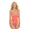 Aura Scallop Lace Teddy Georgia Peach S/M