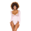 Maria Ribbed Knit & Lace Teddy Crystal Rose SM