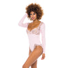 Maria Ribbed Knit & Lace Teddy Crystal Rose SM