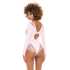 Maria Ribbed Knit & Lace Teddy Crystal Rose XL
