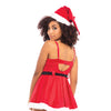 Holiday Velvet Babydoll w/Marabou Trim & Santa Hat  S/M