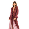 Provence Eyelash Lace Floor Length Robe Zinfandel L/XL