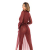 Provence Eyelash Lace Floor Length Robe Zinfandel L/XL