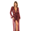 Provence Eyelash Lace Floor Length Robe Zinfandel S/M