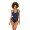 Claribel Ribbed Jersey Romper Estate - Blue/Black