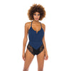 Claribel Ribbed Jersey Romper Estate - Blue/Black