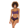 Claribel Ribbed jersey Bralette & Boyshort Italian Plum S/M