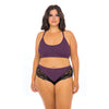 Claribel Ribbed jersey Bralette & Boyshort Italian Plum 1X/2X