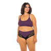 Claribel Ribbed jersey Bralette & Boyshort Italian Plum 1X/2X