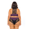 Claribel Ribbed jersey Bralette & Boyshort Italian Plum 1X/2X