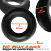 Oxballs Fat Willy 3 Pack Jumbo Cock Rings - Black