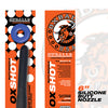 Oxballs Oxshot 6" Silicone Butt Nozzle w/Flex Cockring - Black/Blue
