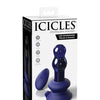 Icicles No. 83 Hand Blown Glass Vibrating Butt Plug w/Remote - Blue