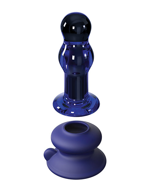 Icicles No. 83 Hand Blown Glass Vibrating Butt Plug w/Remote - Blue