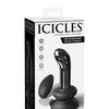 Icicles No. 84 Hand Blown Glass Vibrating Butt Plug w/Remote - Black