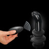 Icicles No. 84 Hand Blown Glass Vibrating Butt Plug w/Remote - Black