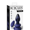 Icicles No. 85 Hand Blown Glass Vibrating Butt Plug w/Remote - Blue