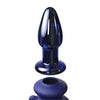 Icicles No. 85 Hand Blown Glass Vibrating Butt Plug w/Remote - Blue