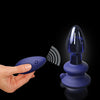 Icicles No. 85 Hand Blown Glass Vibrating Butt Plug w/Remote - Blue