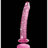 Icicles No. 86 Hand Blown Glass Massager w/Suction Cup - Pink