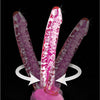 Icicles No. 86 Hand Blown Glass Massager w/Suction Cup - Pink
