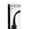 Icicles No. 87 Hand Blown Glass G-Spot Massager w/Suction Cup -  Black