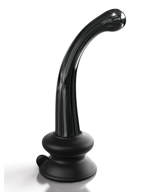 Icicles No. 87 Hand Blown Glass G-Spot Massager w/Suction Cup -  Black