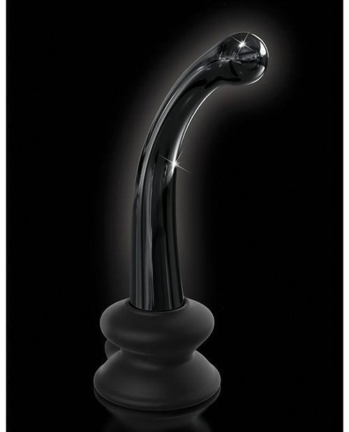 Icicles No. 87 Hand Blown Glass G-Spot Massager w/Suction Cup -  Black